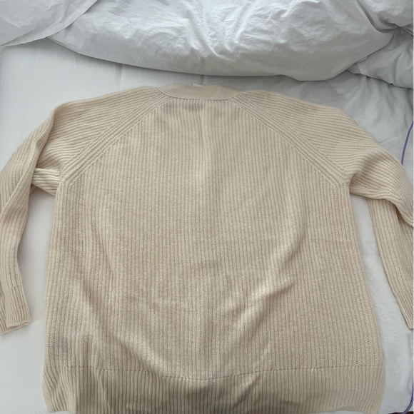 NWT Madewell Ribbed Lyle Henley Sweater Cream Large - Picture 10 of 10